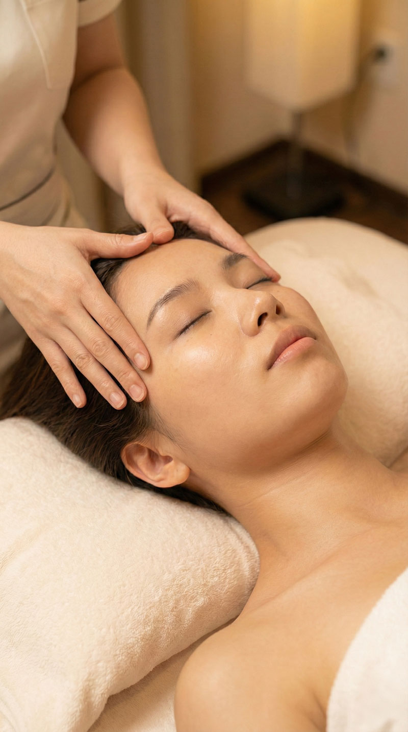 finish off with a crown chakra massage