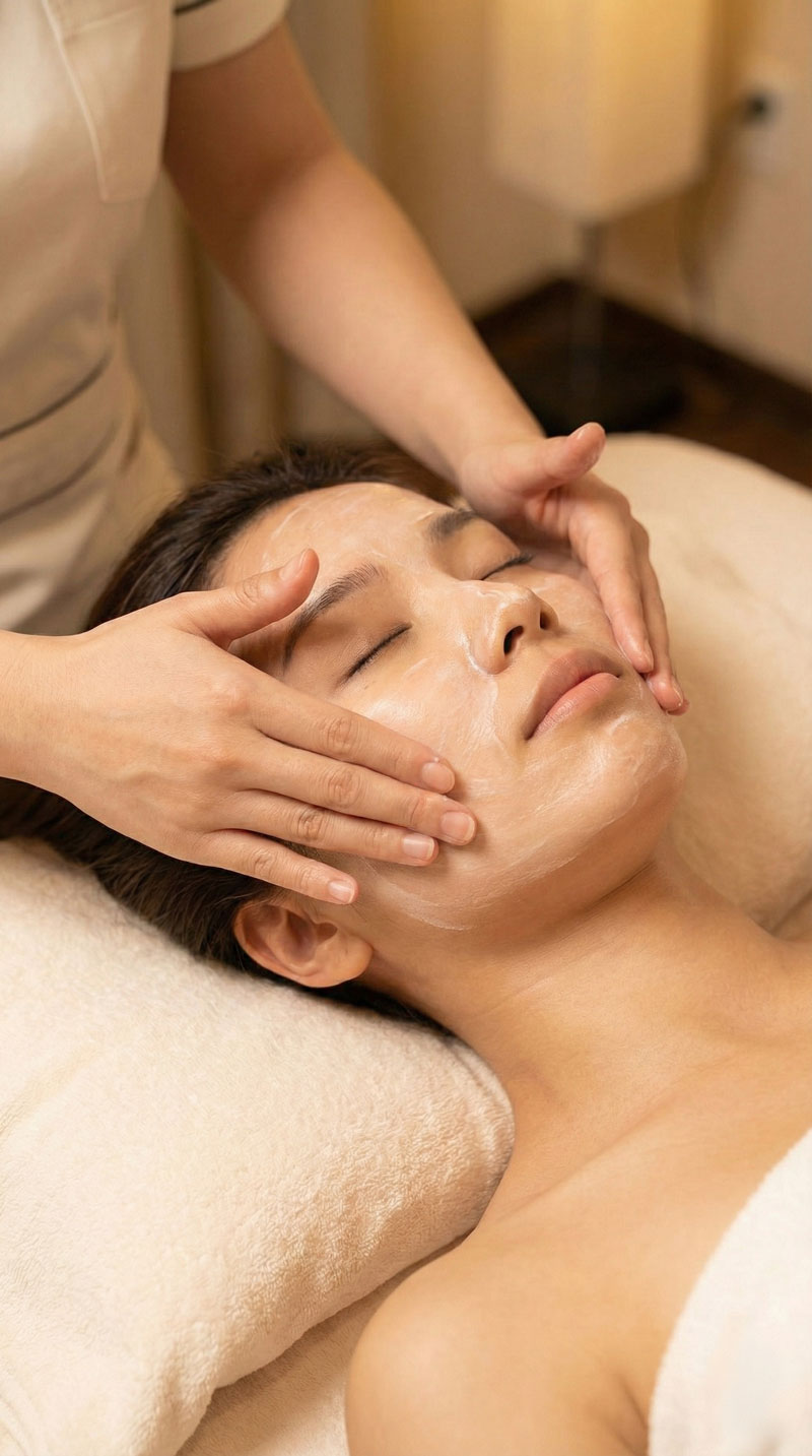 next step is head and face massage